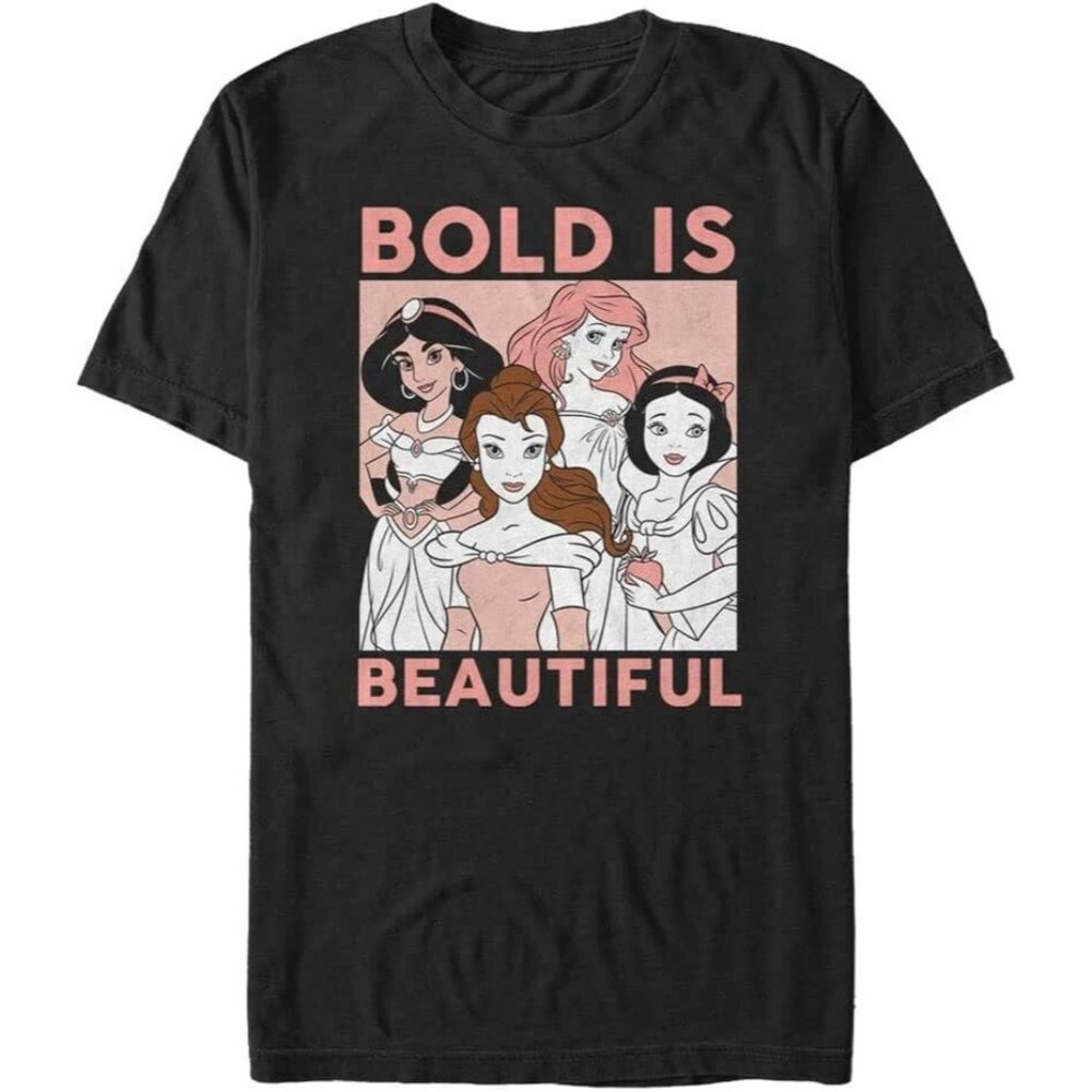 Disney Princess Boldness Men's Short Sleeve T Shirt Large Black Hanes Beefy T